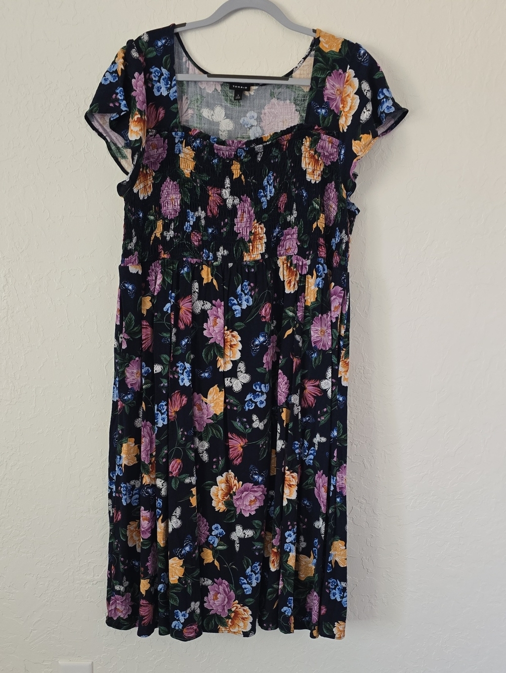 Navy Smocked Torrid Dress Size 3x Like New
